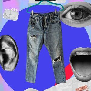 Levi’s 501 Distressed Button Fly Jeans - Classic Vintage Style